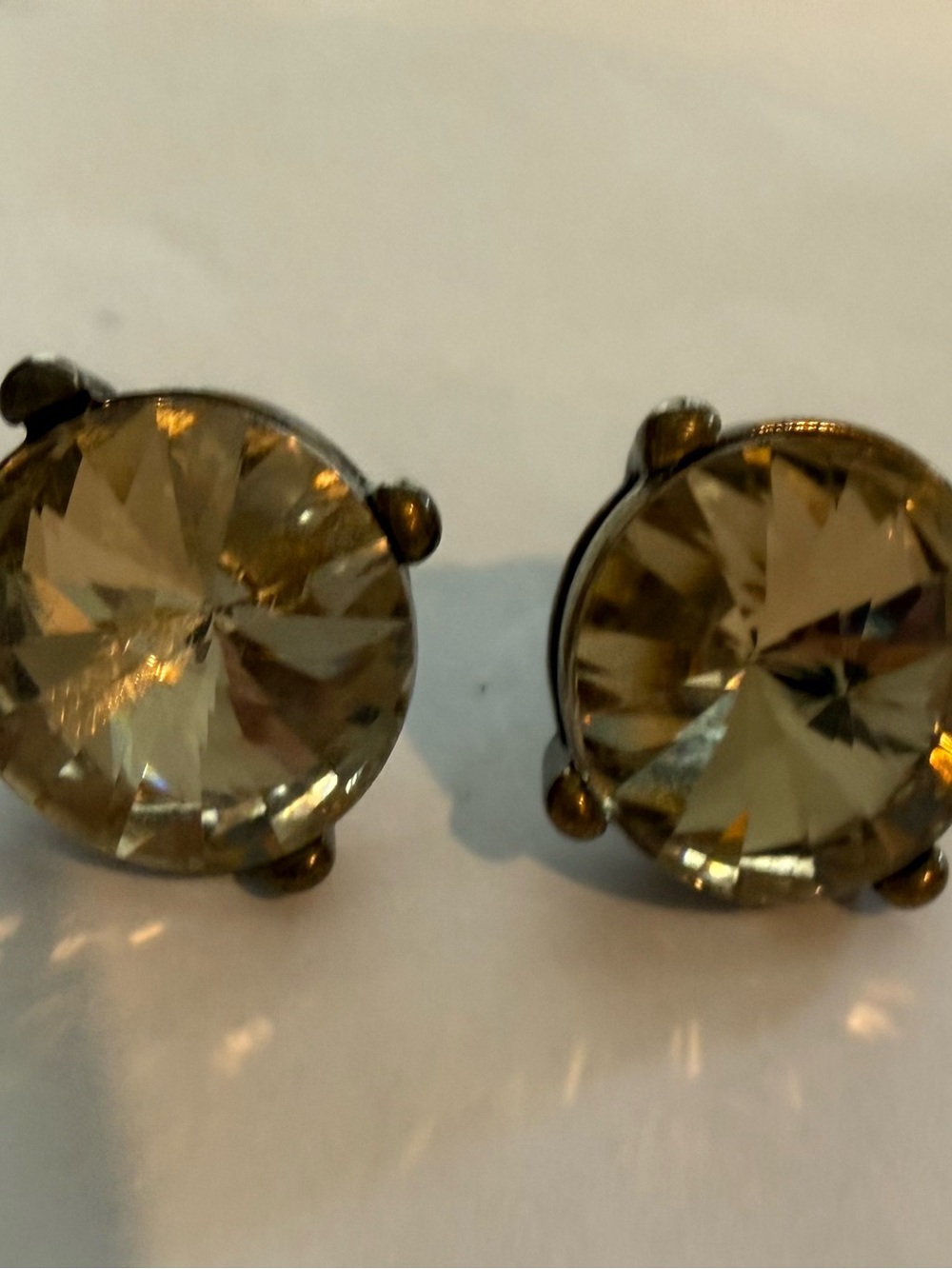 Plunder Champagne Crystal Prong-Set Stud Earrings